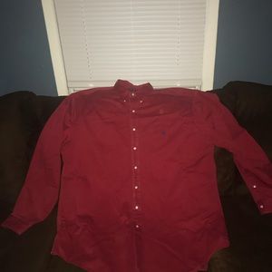 Red polo long sleeves never worn doesn’t fit
